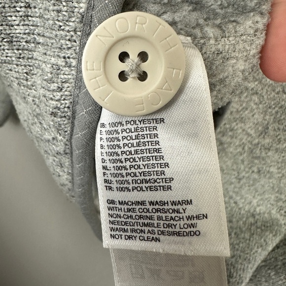 The North Face Grey Hoodie Sweatshirt, 1/4 Zip Womens Size Small Pullover - Picture 5 of 5